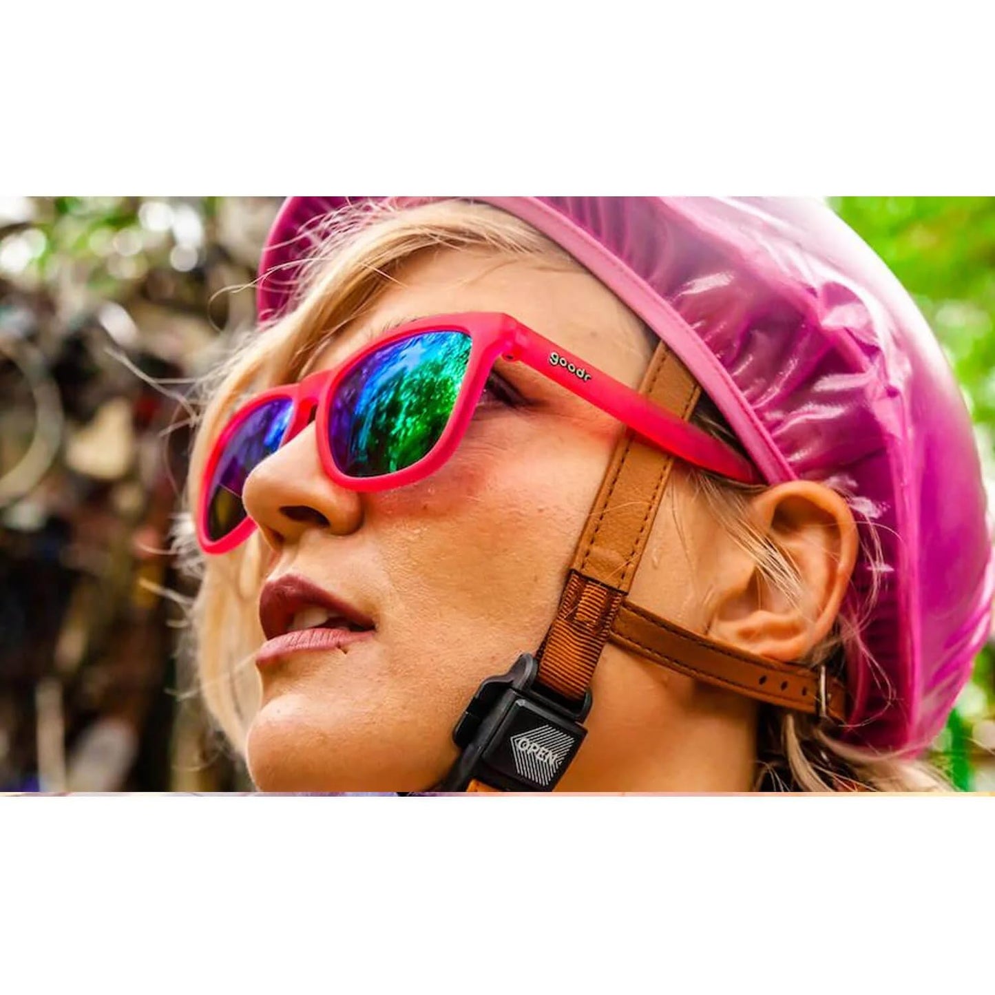 goodr RUNNING SUNGLASSES - (Purple w/Purple&Teal Lens)